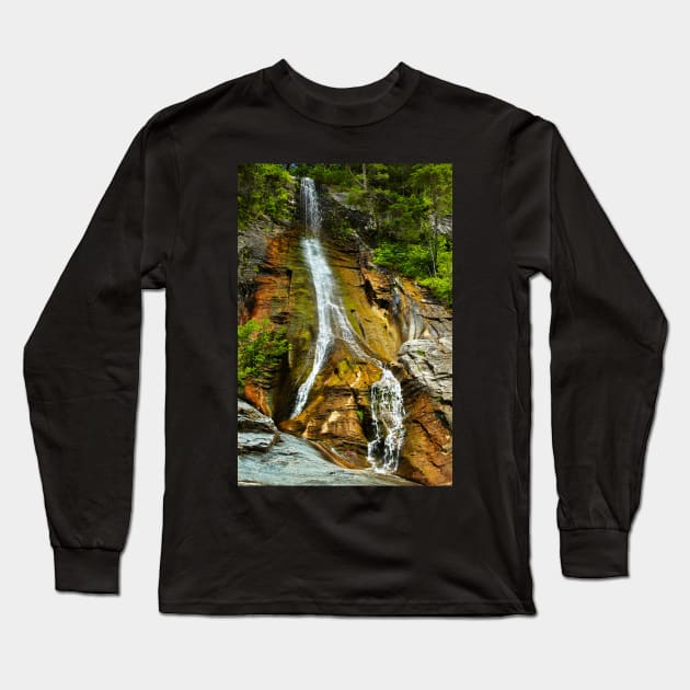 The Apa Spanzurata waterfall in the Latoritei gorge Long Sleeve T-Shirt by naturalis